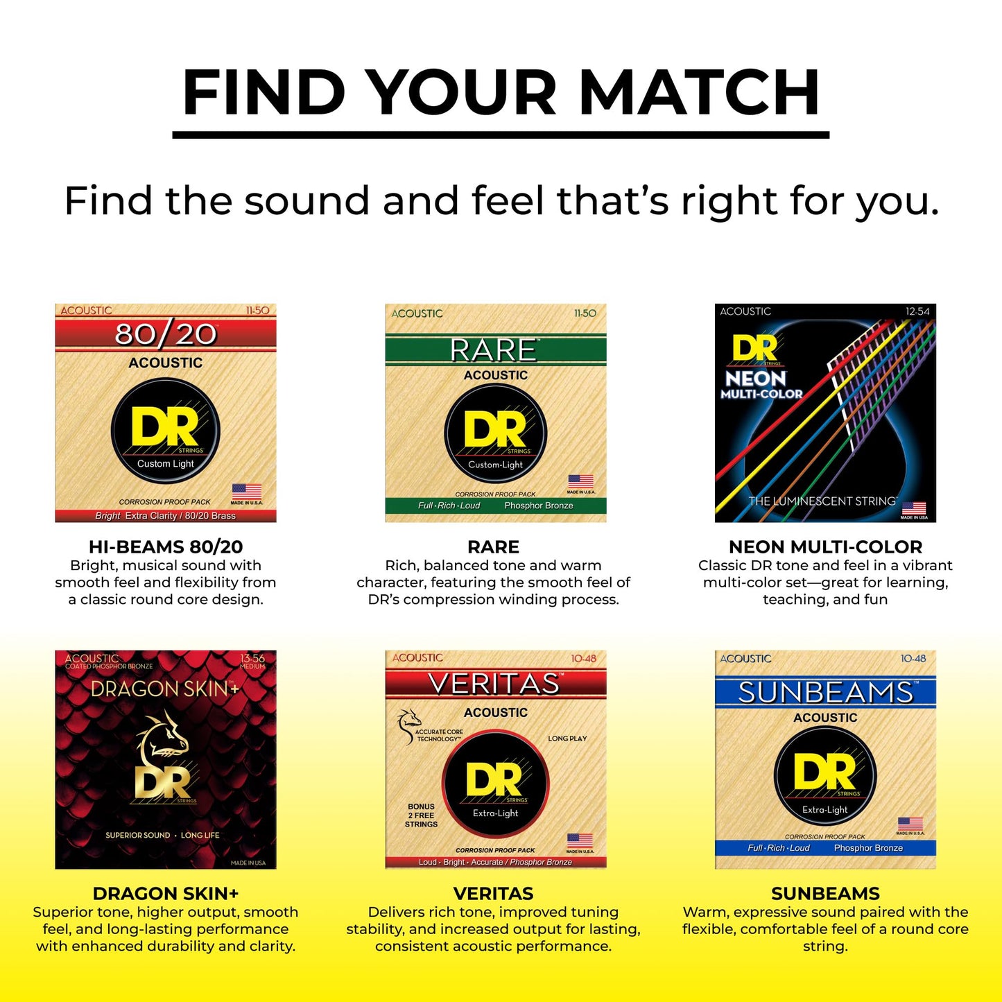 DR Strings HI-DEF NEON Acoustic Guitar Strings (NWA-11)