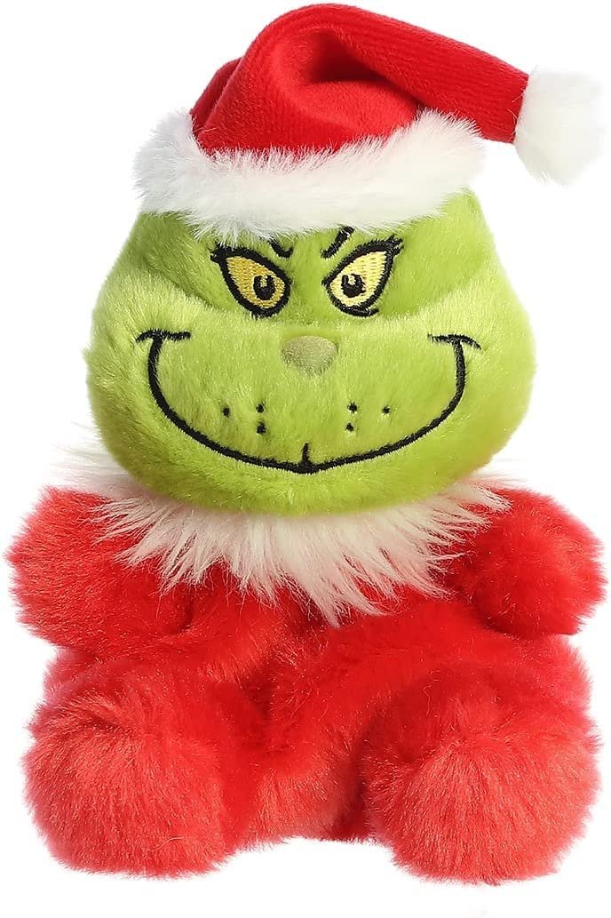 Aurora Palm Pals 5" Dr. Suess Christmas Plush 3 Piece Bundle, Santa Grinch, Cindy Lou Who, and Max