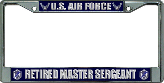 U.S. Air Force Retired Master Sergeant Chrome License Plate Frame