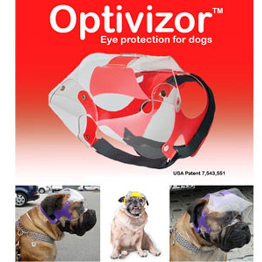 Optivizor Short Snout Dog Eyes & Face Protector, X-Large 100+ Lbs, Head Measurement 9.5+ inches