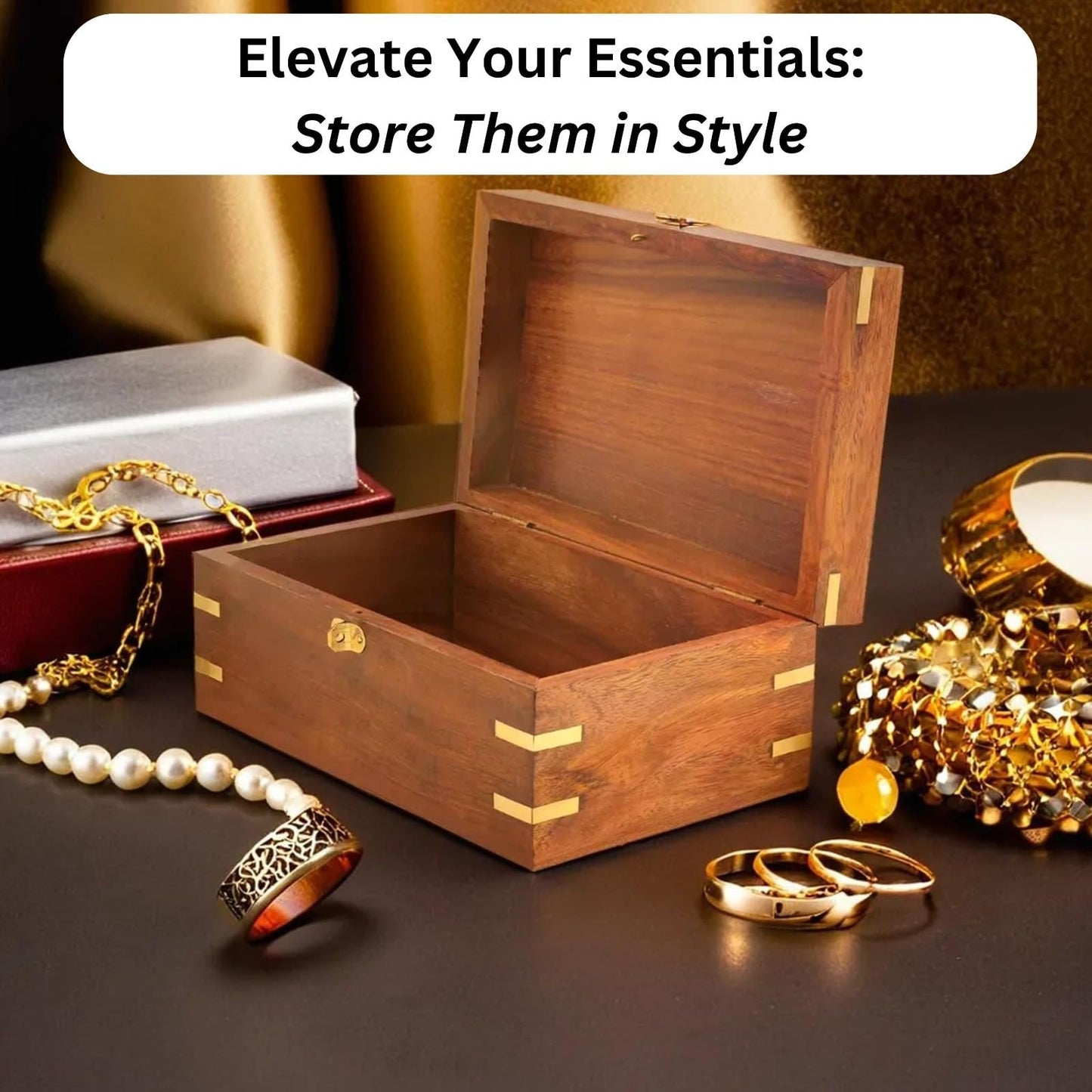 Nagina International Wooden Chest Featuring a Pirate's Anchor: A Perfectly Crafted Box for Jewelry and Decorative Storage
