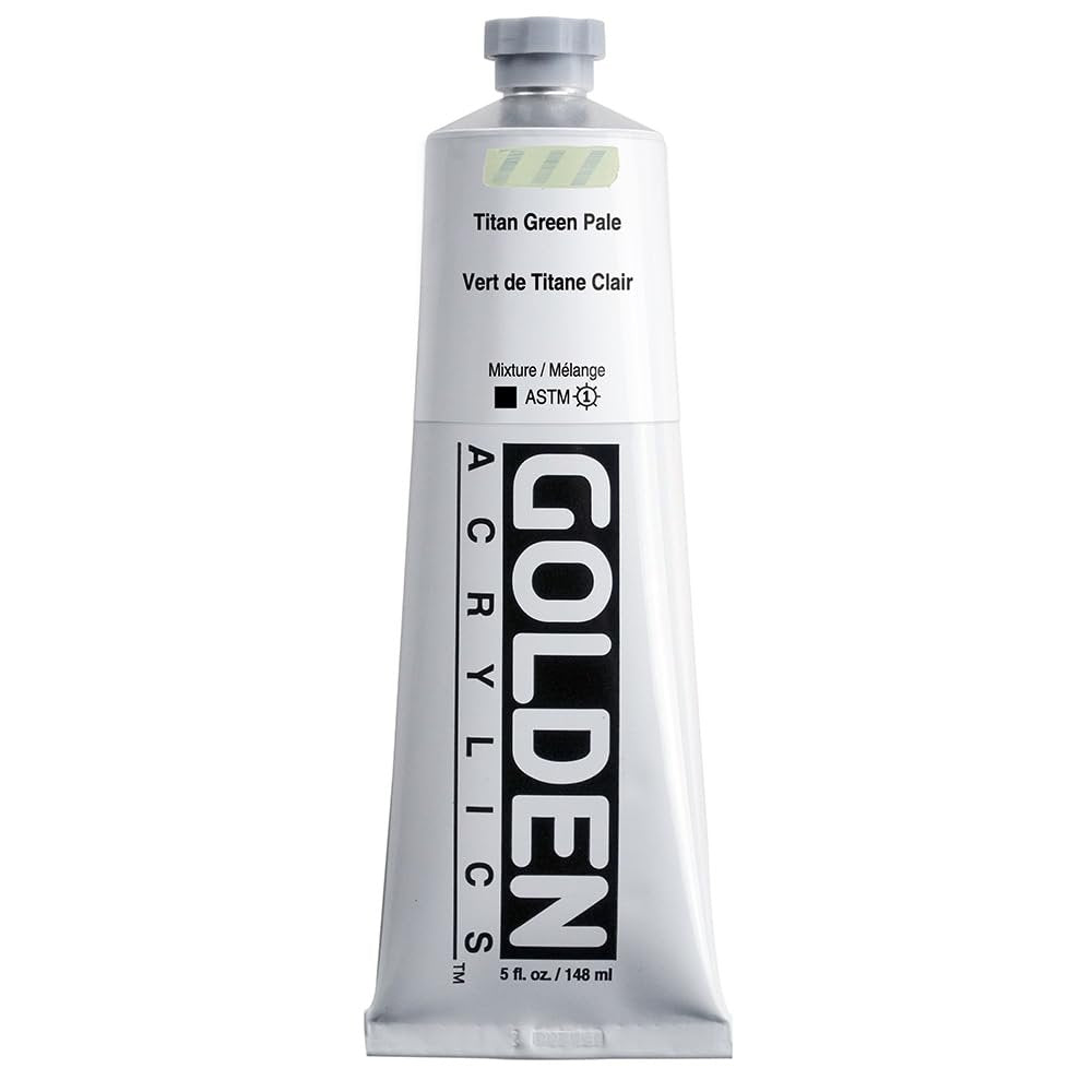 Heavy Body Acrylics by GOLDEN, Titan Green Pale, 5 fl. oz. Tube, Professional Acrylic Paint, Opaque