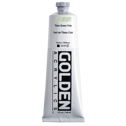 Heavy Body Acrylics by GOLDEN, Titan Green Pale, 5 fl. oz. Tube, Professional Acrylic Paint, Opaque