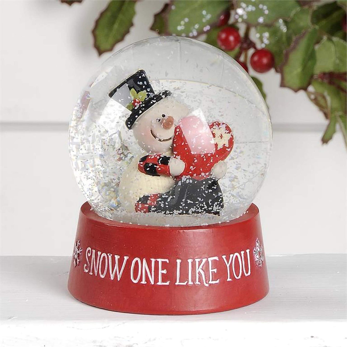 Blossom Bucket Snow One Like You Christmas Snow Globe with Snowman