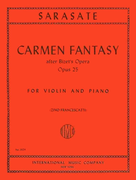 Sarasate, Pablo - Carmen Fantasy, Op. 25 - Violin and Piano - by Zino Francescatti - International