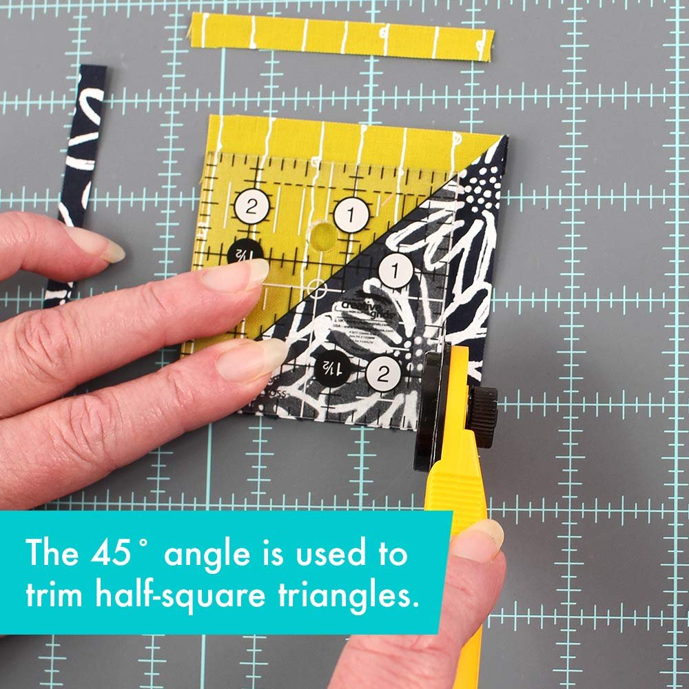 Creative Grids Quilt Ruler 2-1/2in x 2-1/2in Square – CGR2 – Made in USA, Non-Slip Grip Acrylic Quilting, Sewing, Crafting, Patchwork Ruler for Measuring & Cutting Fabric