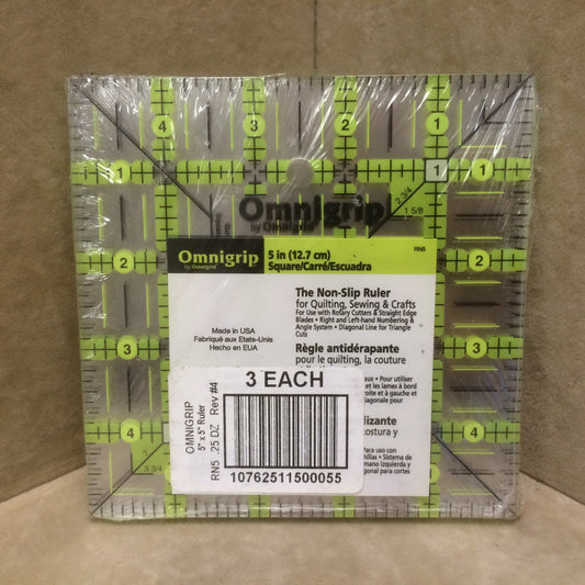 Omnigrid 5 in X 5 in The Non-Slip Quilter's Ruler (pack of 3)3
