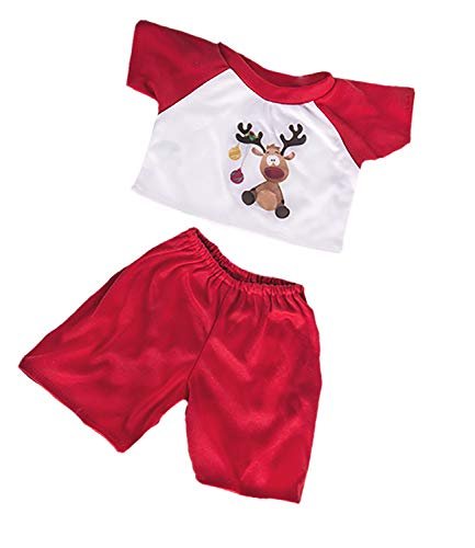 Reindeer PJs Teddy Bear Clothes Fits Most 14"-18" Build-a-Bear and Make Your Own Stuffed Animals