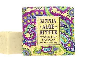 Greenwich Bay Trading Greenwich Bay Vegan Natural Botantical Shea Butter Bar Soap, French Milled Triple Milled, Essential Oils, 6.35 ounces (Zinnia Aloe Exfoliating)