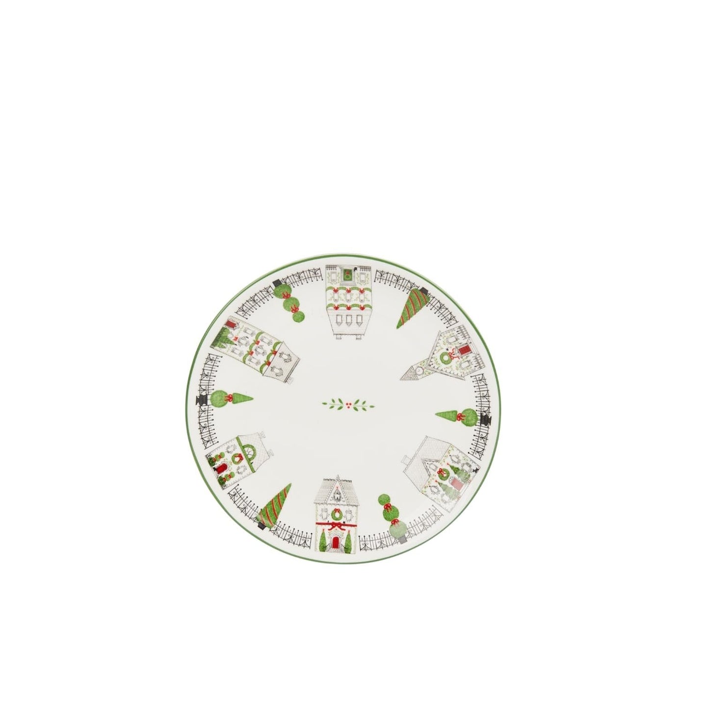 December Diamonds 8" City Sidewalks Plate – Festive Hand-Painted Holiday Decorative Plate