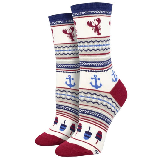 Socksmith Women's Crew Socks Lobster Fair Isle