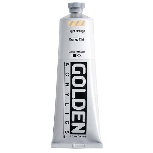 Heavy Body Acrylics by GOLDEN, Light Orange, 5 fl. oz. Tube, Professional Acrylic Paint, Opaque