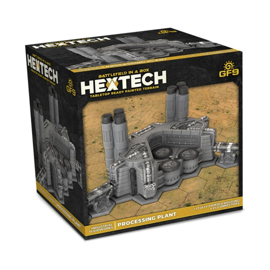 Hextech: Industrial Fluidworks - Processing Plant (Battlefield in a Box, Pre-Painted Table top Terrain)