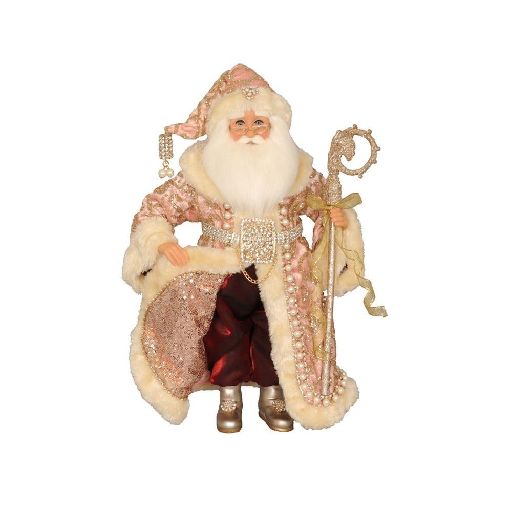 Karen Didion Originals Victorian Elegance Santa Figurine, 17 Inches - Handmade Christmas Holiday Home Decorations and Collectibles