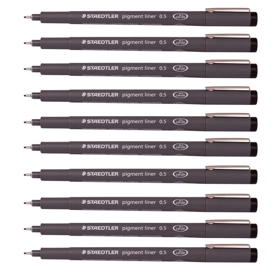 Staedtler Pigment Liner 0.5 mm Black [Pack of 10]