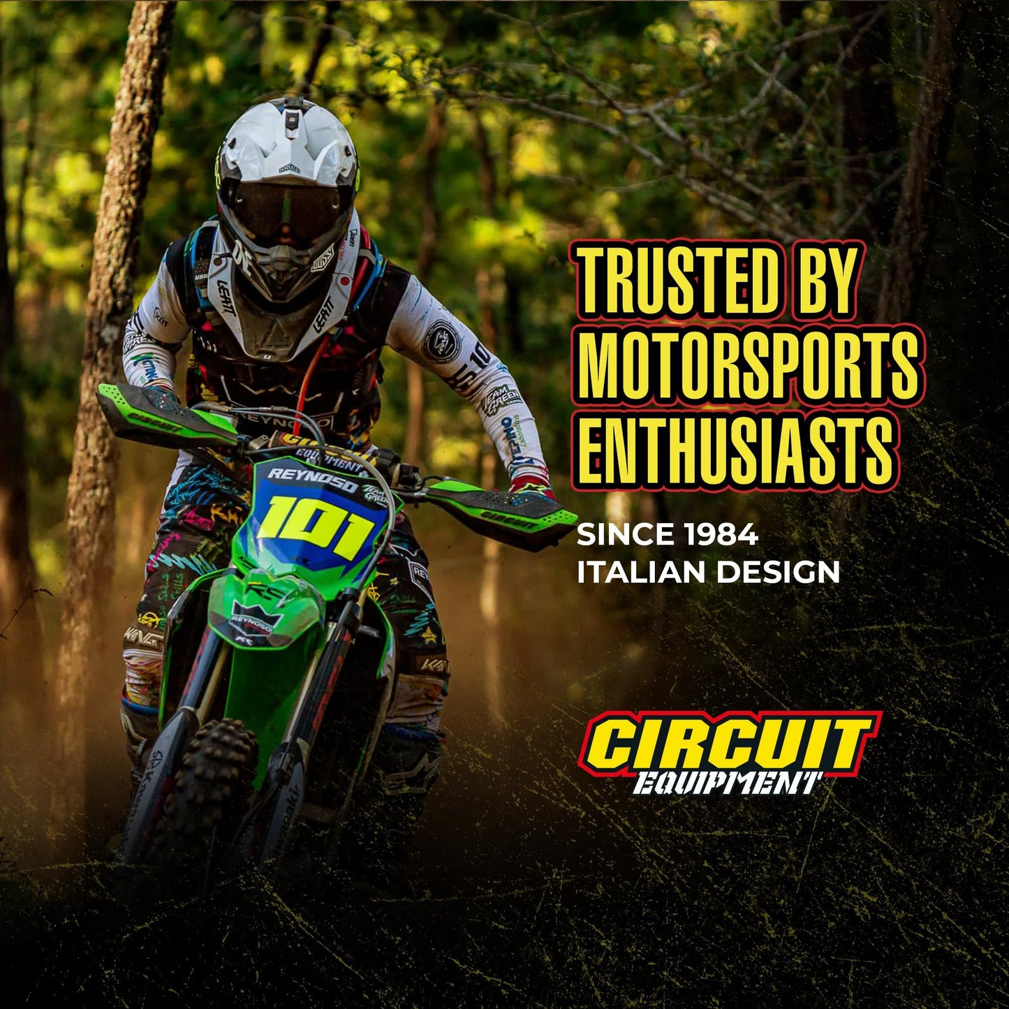 CIRCUIT EQUIPMENT - Universal Motorcycle Handguards - Italian Design, Durable, Weather-Resistant Nylon Brackets and Sleek Finish - Enhanced Control and Protection - Carbon Texture