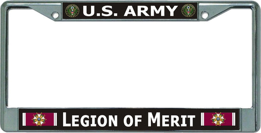 U.S. Army Legion of Merit Chrome License Plate Frame