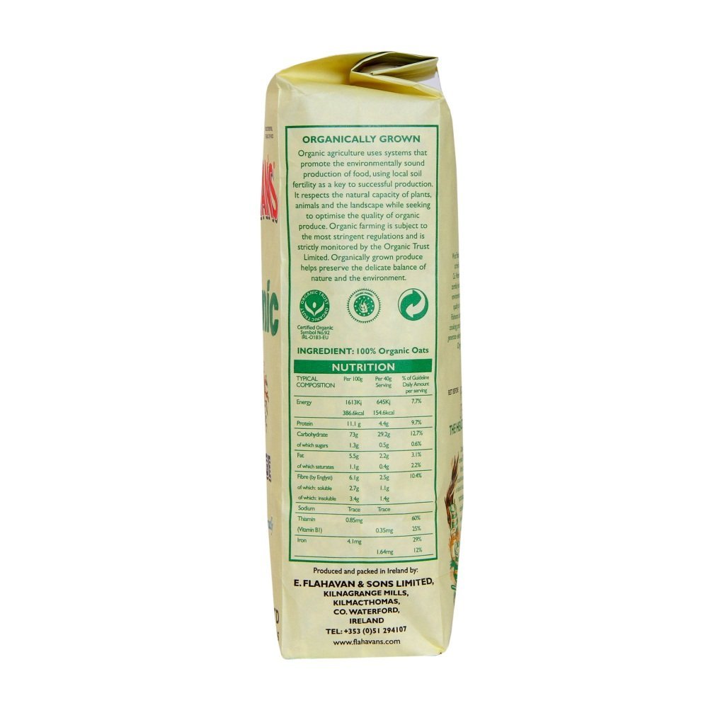 FLAHAVAN'S Organic Irish Porridge Oats, 500 gr
