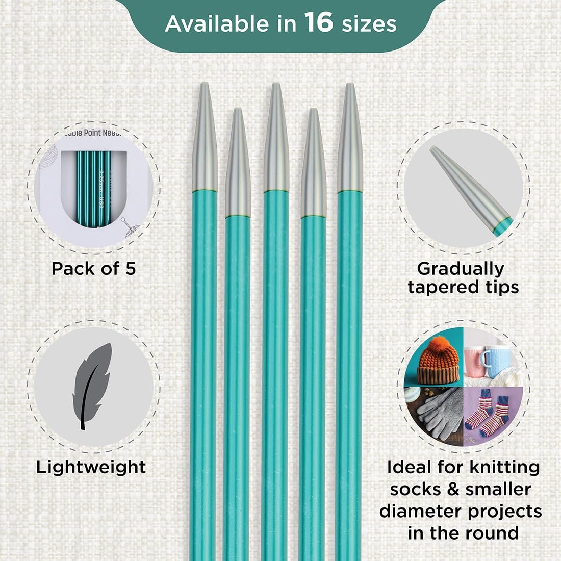 KnitPro Zing Double Pointed Needles 8" (20cm)
