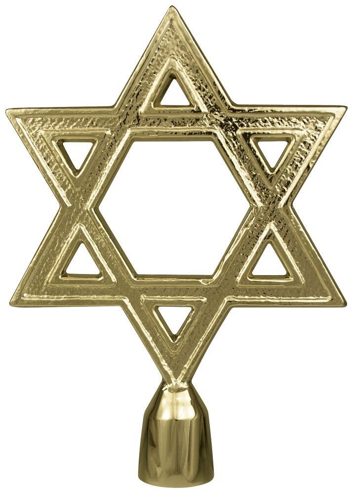 Eder Flag Star of David Top Ornament 6-3/4 Inch with Ferrule Gold