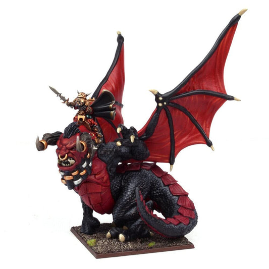 Kings Of War, 2nd Edition: (Abyssal Dwarf) Supreme Iron-caster on Great Winged Halfbreed