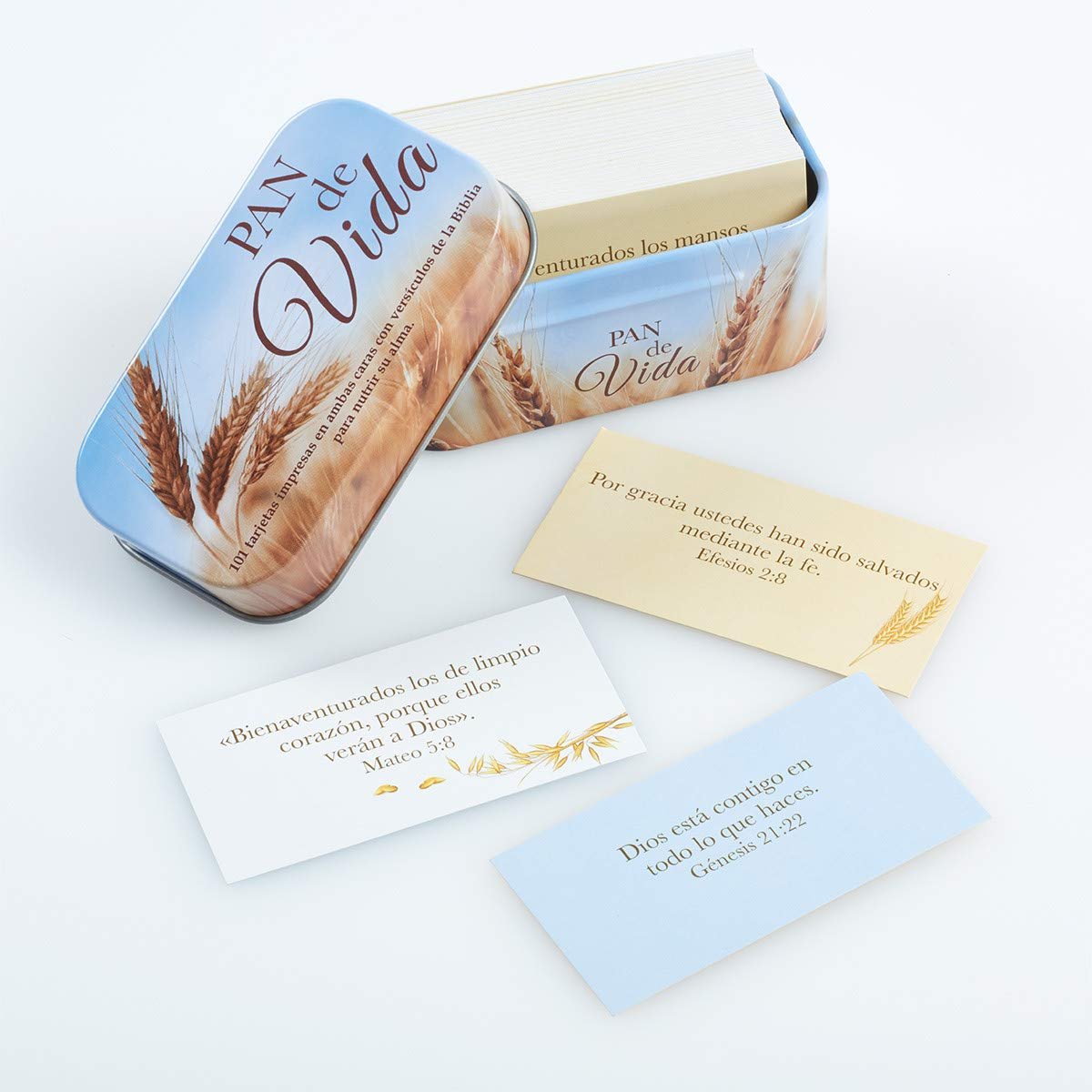 Christian Art Gifts Bible Verse Cards, Set of 2 Bread of Life Promise Boxes, 1 English, 1 Spanish