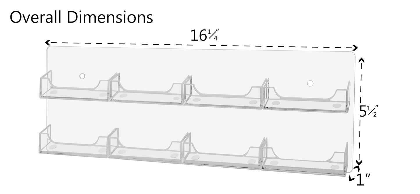 Marketing Holders Multi Pocket Premium Business Card Holder Acrylic Horizontal Wall Mount