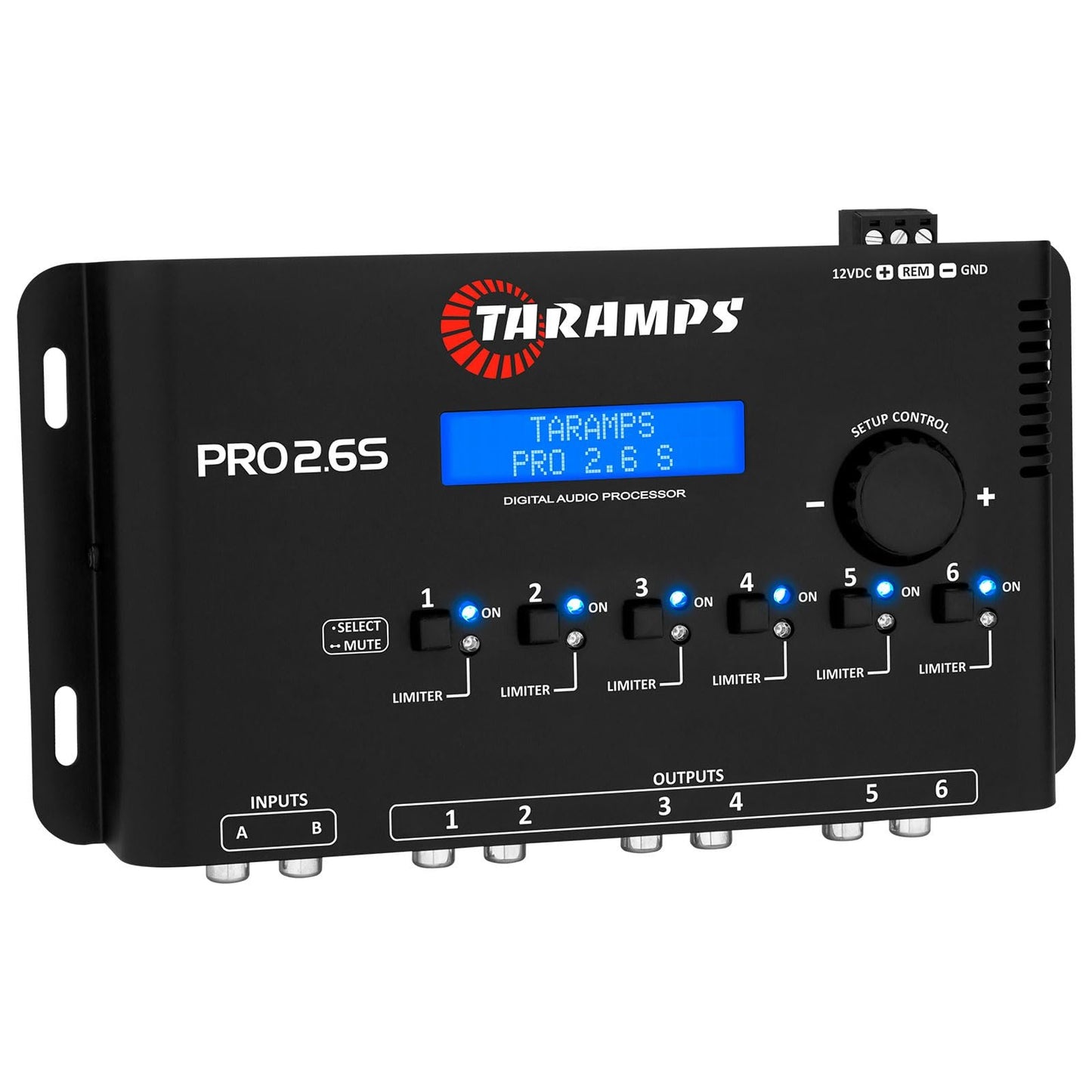 Taramp's Pro 2.6S Digital Signal Processor Equalizer 3-band Graphic Equalization 6 Channels 18K Ohms(RCA) Output Impedance 47 Ohms Limiter Adjustable Car Audio System