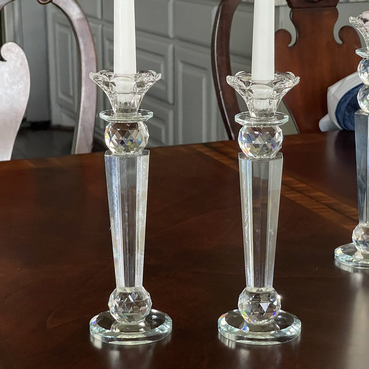 Allgala Single Crystal Glass Candlesticks
