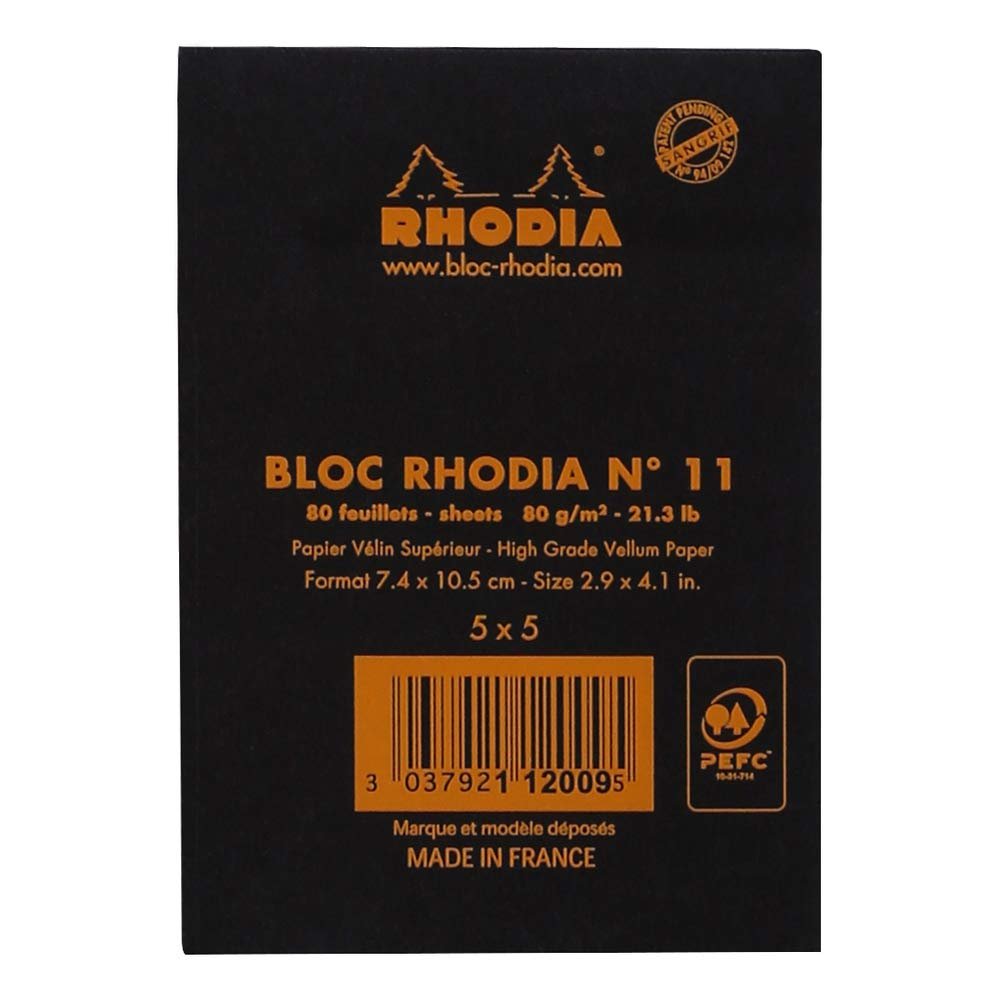 Rhodia Set of 10 Small Classic Graph Notepads