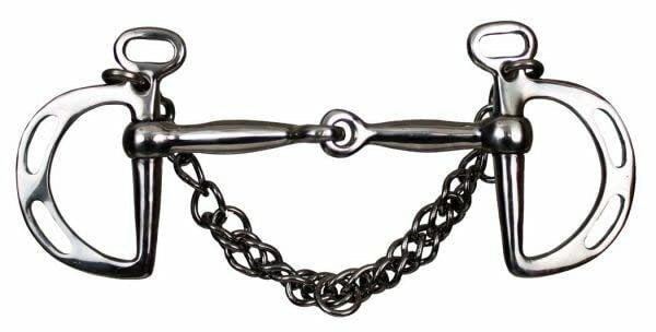 Showman Stainless Steel Snaffle Mouth Slotted Kimberwick Bit