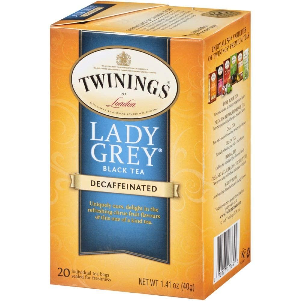 Twinings Decaf Lady Grey Tea 1.41 oz each (3 Items Per Order)