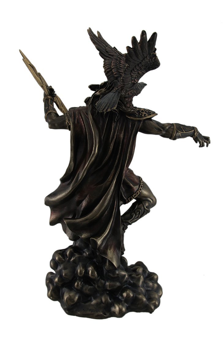 Veronese Design Zeus Greek God of Thunder w/Aetos Dios Wielding Lightning Bolt Statue