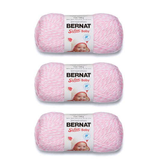 Bernat Softee Baby White Yarn - 3 Pack of 141g/5oz - Acrylic - 3 DK (Light) - 362 Yards - Knitting/Crochet