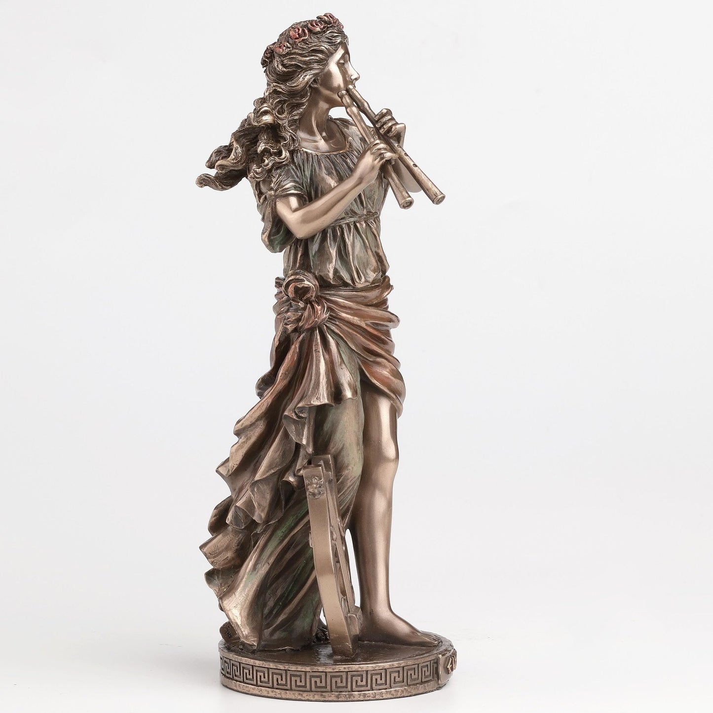 Veronese Design 9 Inch Euterpe The Greek Muse Of Music Cold Cast Resin Bronze Finish Sculpture