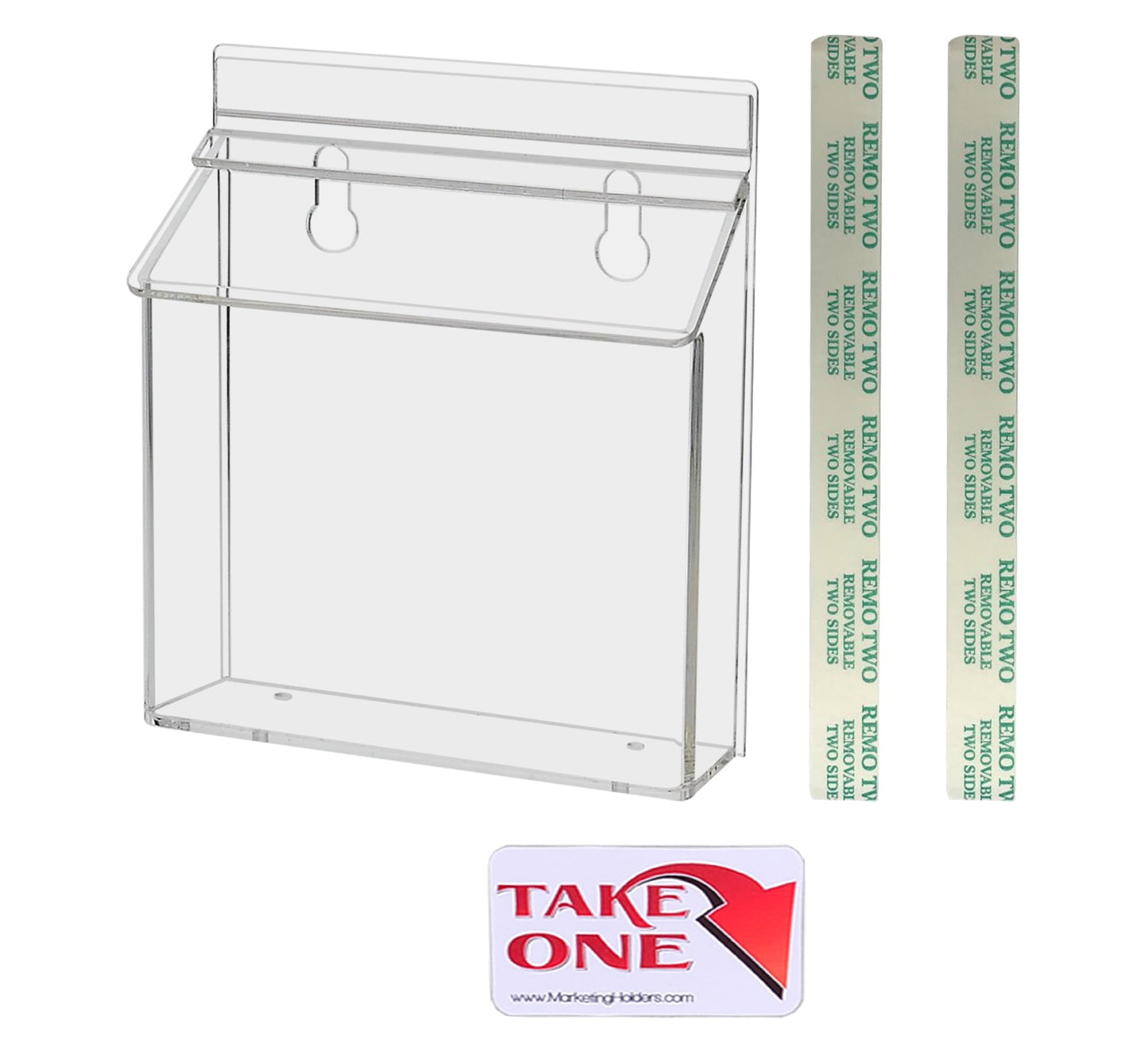 Marketing Holders Outdoor Brochure Holder Holds 9” x 6” Booklets and Bifolds Wall Mount Clear Acrylic Box with Lid Store Front Pamphlet Display Take One Organizer Bin