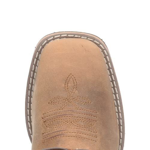 Smoky Mountain Boys Brown Distressed Jesse Square Toe Western Cowboy Boot, Brown Waxed Distress, 13.5 M US Little Kid