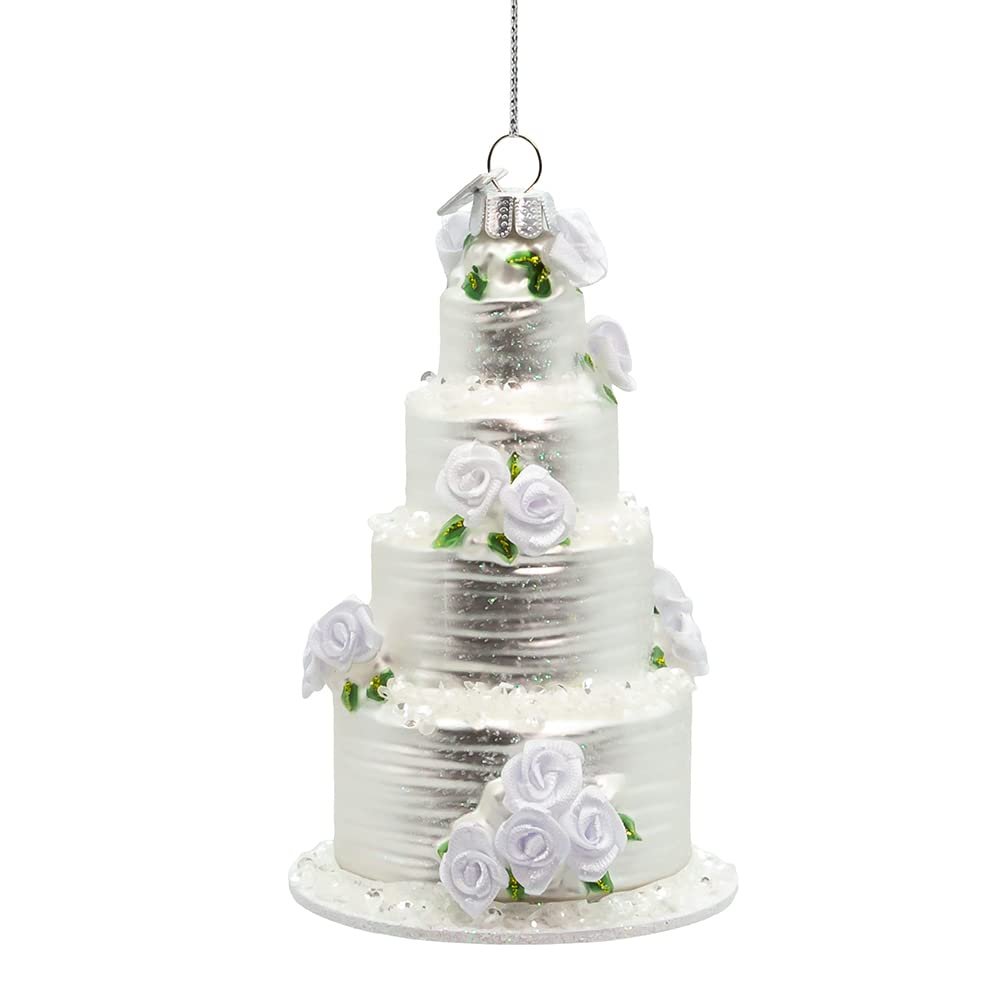 Kurt Adler 4.5-Inch Noble Gems™ Glass Four Tier Wedding Cake Ornament