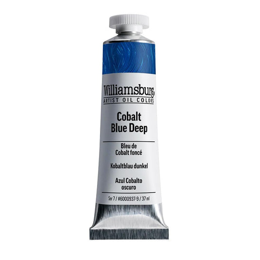 Williamsburg Artist Oil Colors by GOLDEN, Cobalt Blue Deep, 37 ml tube, Professional Oil Paint, Semi-Opaque