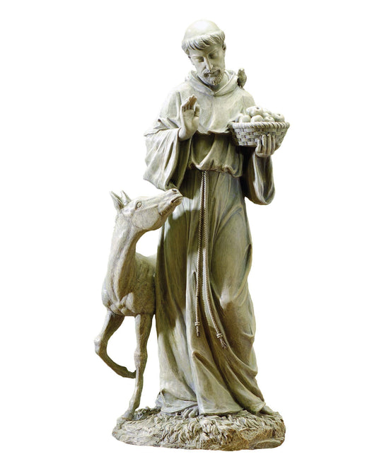 Joseph's Studio by Roman 25.5-Inch St. Francis with Horse Statue – Patron Saint of Animals, Religious Outdoor Garden Decor, Catholic Yard Figurine