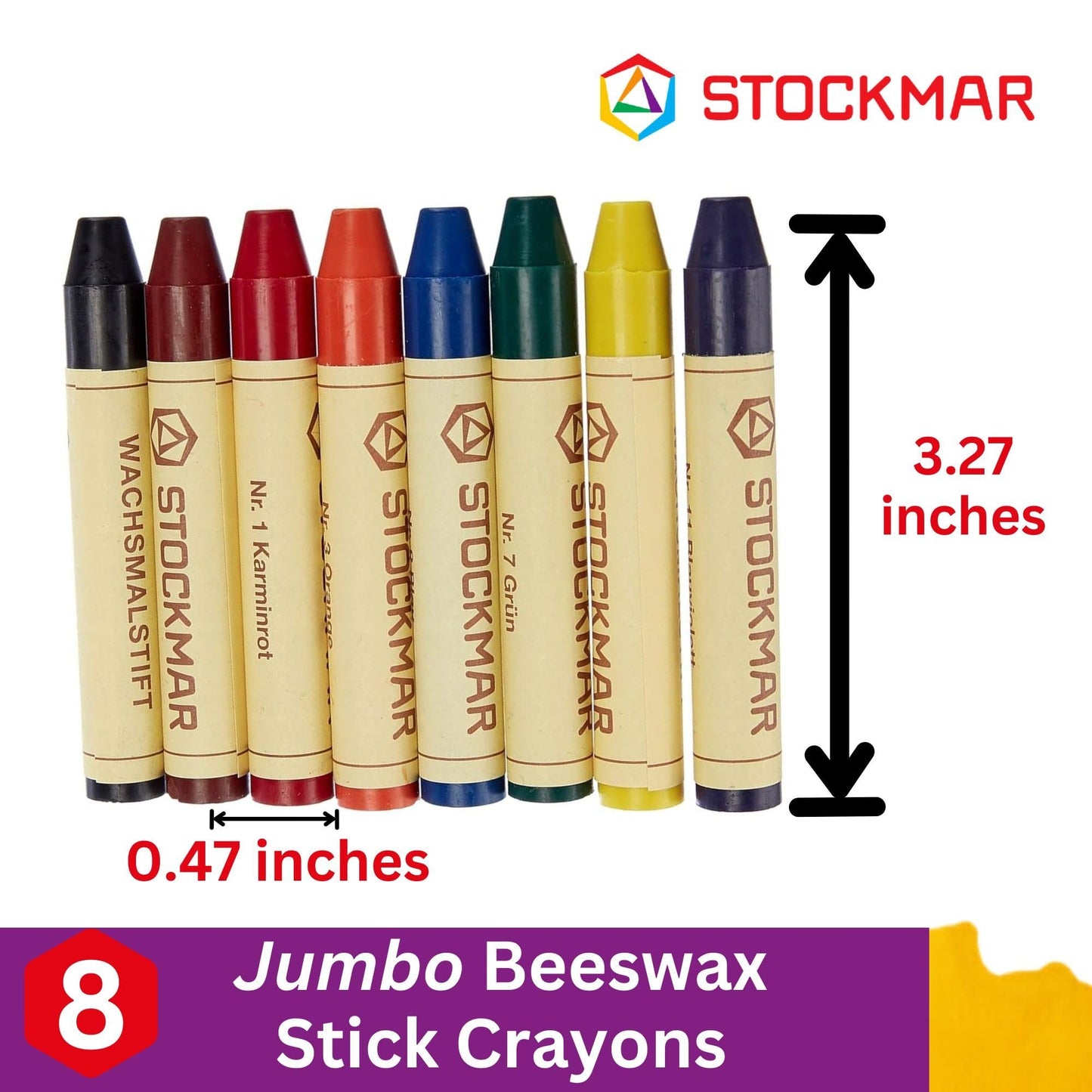 Stockmar Wax Stick Crayons - 8 Colors