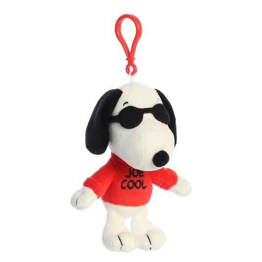 Aurora® Adorable Peanuts® Joe Cool Clip-On Stuffed Animal - Officially Licensed Toys for All Snoopy Fans - Nostalgic Gift for Adults and Birthday Celebrations - White 5 Inches