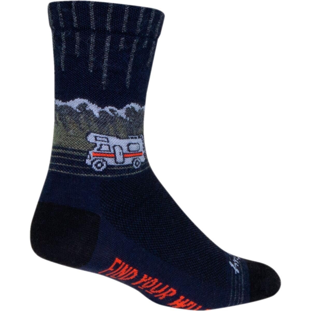 SockGuy Wool Crew 6in Wild Cycling/Running Socks (Wild - L/XL)