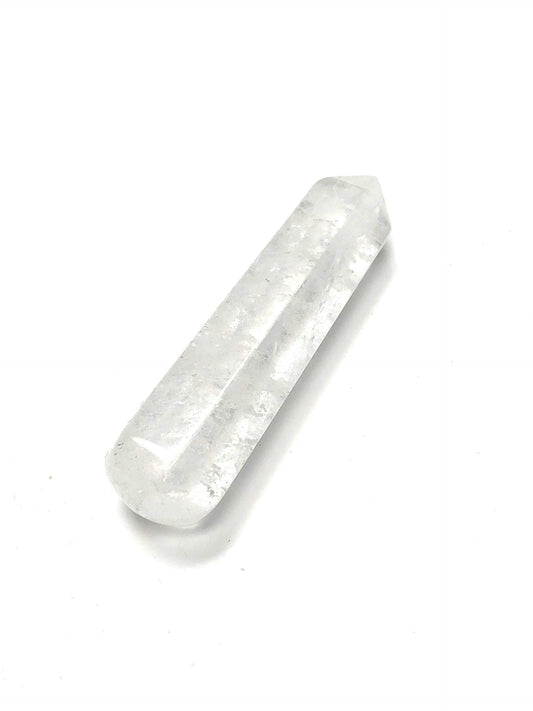 Zentron Crystal Collection: 60MM All Natural Gemstone Crystal 2"+ Wand and Velvet Pouch (Clear Quartz)