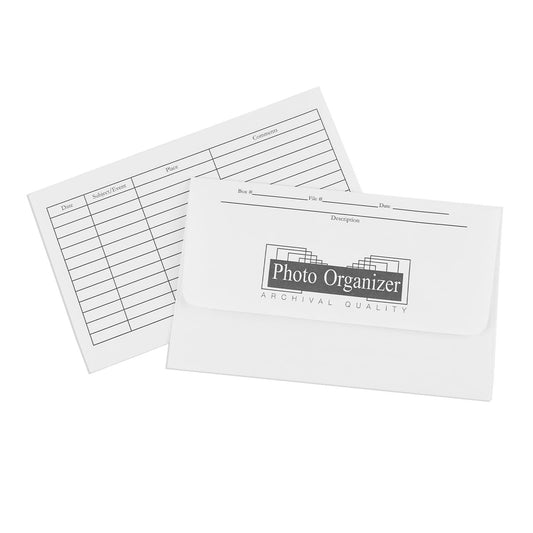 Lineco, Acid Free Photo organizer White File Envelopes 4x6 Inch, for Photos, Postcards, Greeting Cards