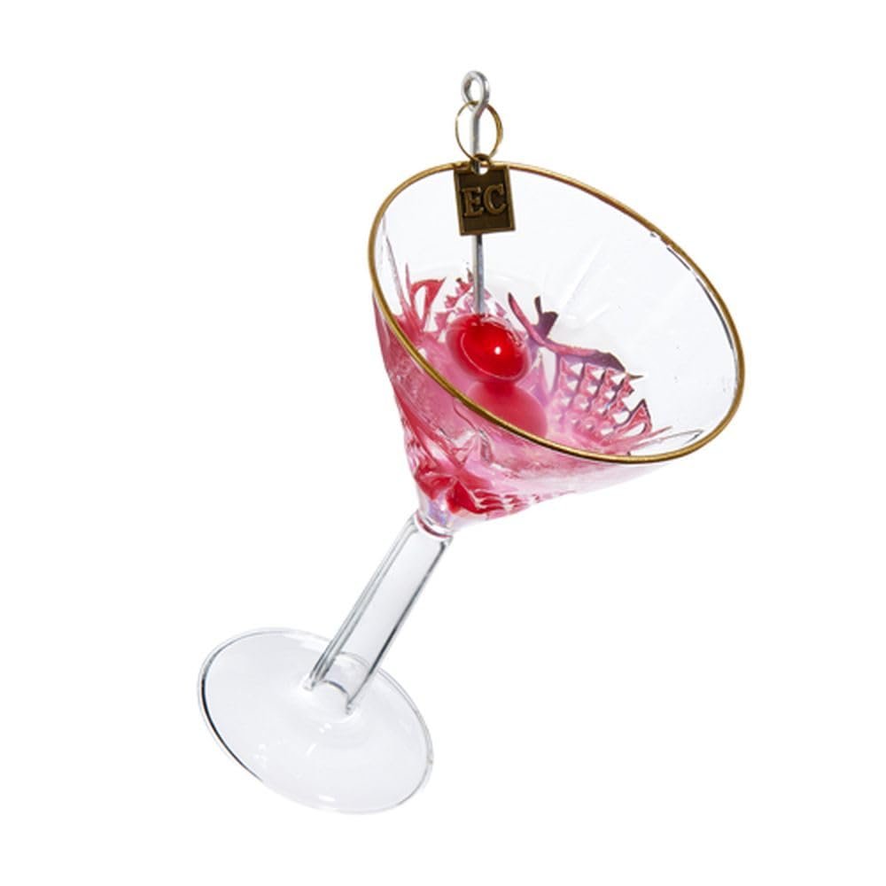Raz Imports EC Pink Martini Ornament, 5.5-inch Height, Gift, Home Décor, Any Occasion