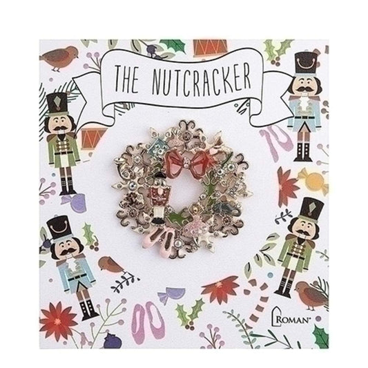 Roman 13714 Nutcracker Pin Wreath, 2 inch, Multicolor