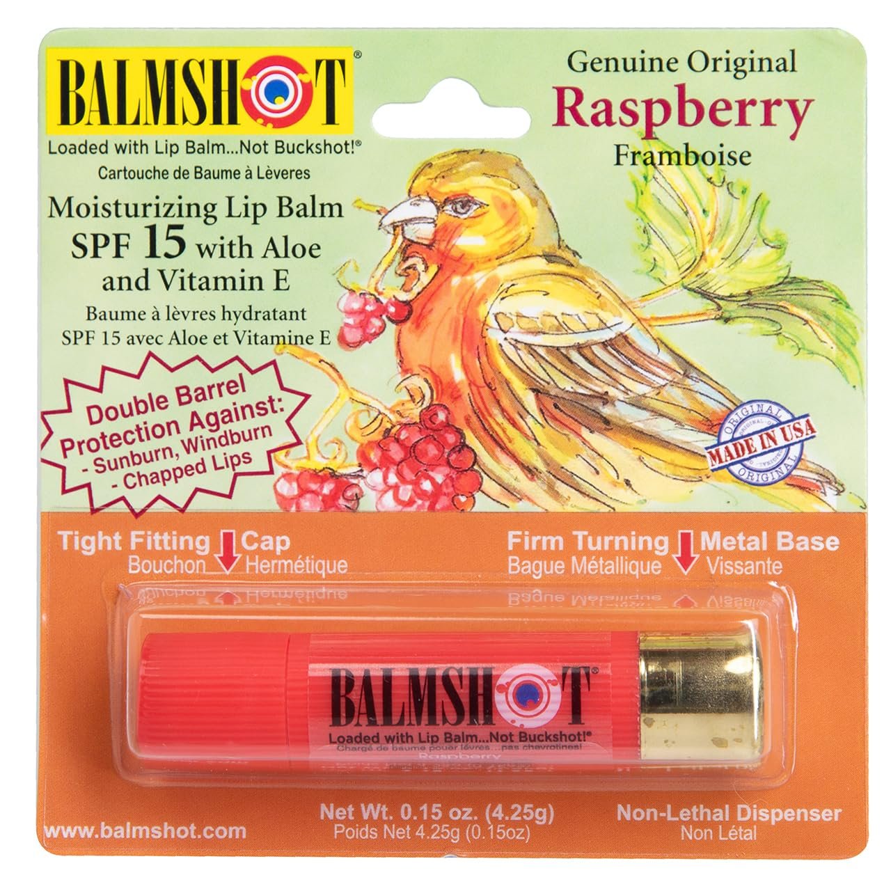 BALMSHOT Lip Balm 4 Pack (Raspberry)