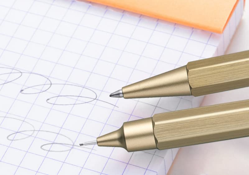 RHODIA 9389C - Script Refillable Ballpoint Pen Hexagonal Brushed Aluminium Body