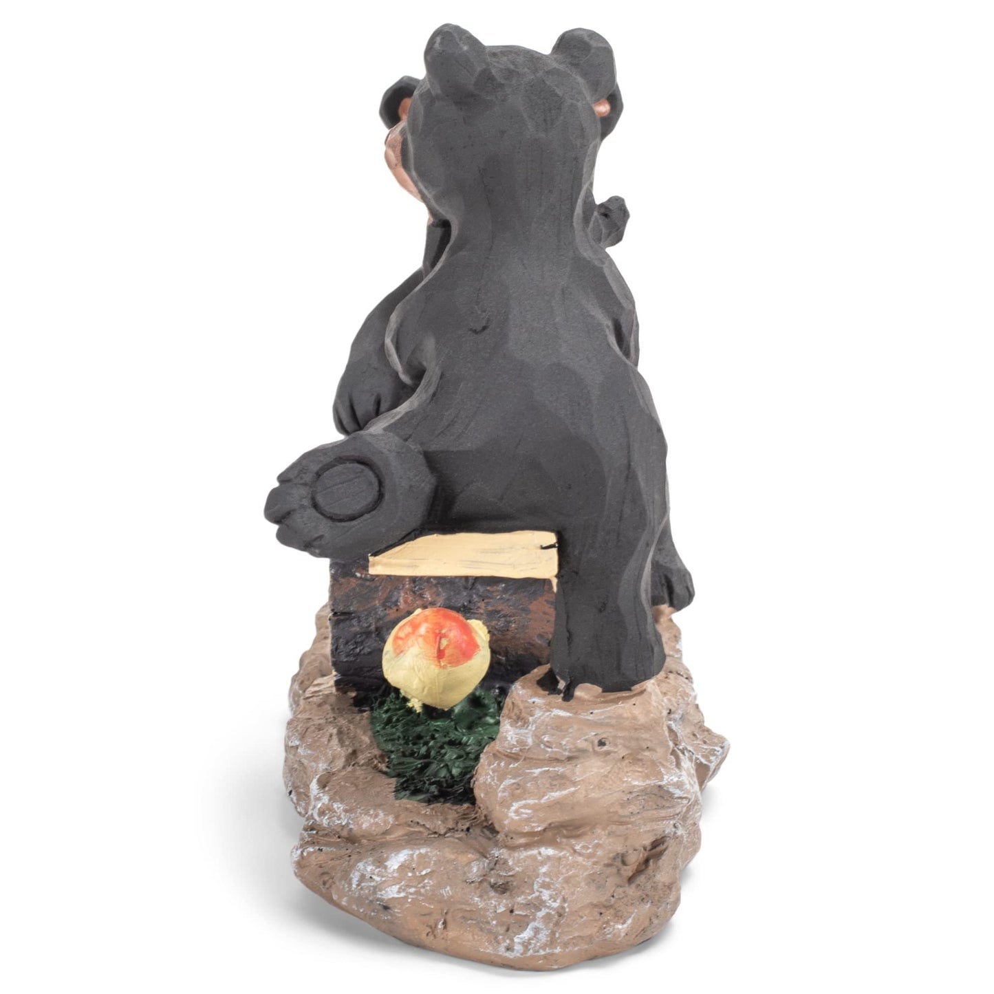 Bears Family On A Teeter Totter Natural Black 6 x 5 Resin Stone Figurine